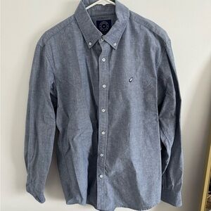 Men's Blue Button-Up Oxford Shirt
